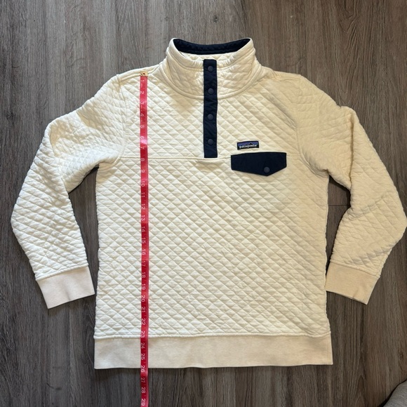 Patagonia Organic Cotton Quilted Snap-T Pullover Blue/White/Cream Style #25281 - Picture 10 of 12
